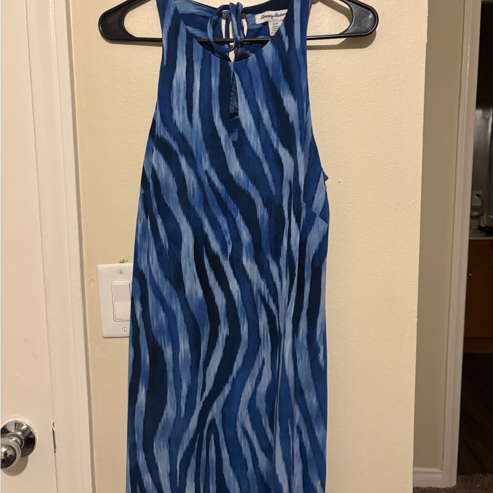 Tommy Bahama Blue and Black Patterned Dress